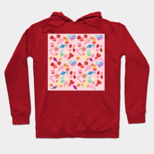 Pink Sweets Candy, Treats and Chocolate Pattern Hoodie